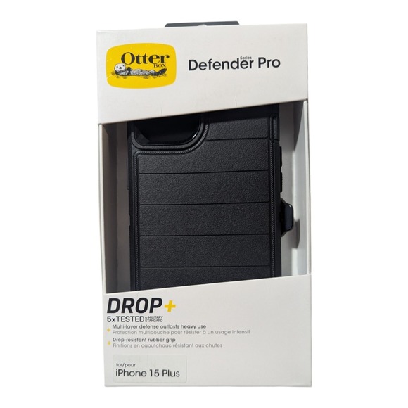E5. Otterbox Defender Pro Series Holster Case For Apple iPhone 15 Plus - Black‎ - Picture 1 of 1